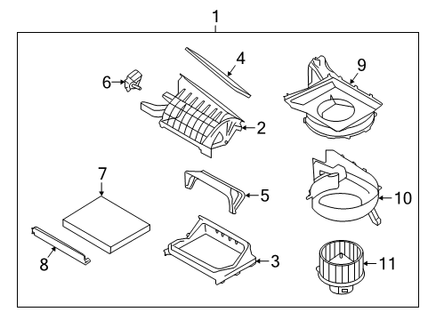 2019 Kia Forte Blower Motor & Fan Cover Assembly-Air FILTE Diagram for 97129F2010