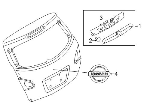 2013 Nissan Juke Exterior Trim - Lift Gate Clip Diagram for 90807-JX00A