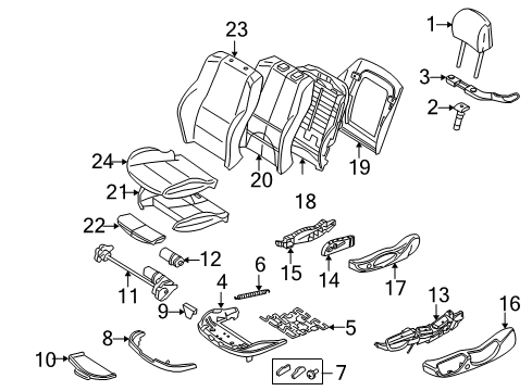 2004 BMW X3 Power Seats Thigh Support Upholstery Diagram for 52108099310