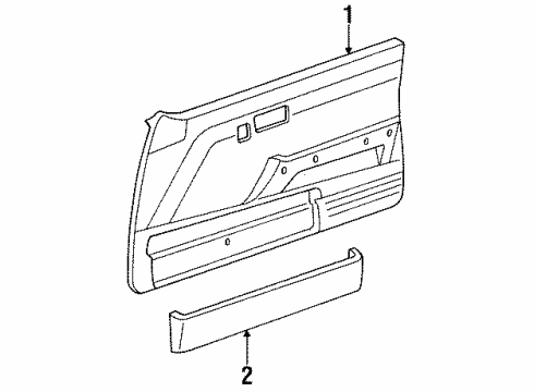 1987 Toyota Corolla Interior Trim - Door Belt Weatherstrip Diagram for 68170-12100