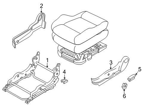 2003 Hyundai Tiburon Tracks & Components Cover-Front Seat Mounting Rear Outer Diagram for 88565-2C000-LK