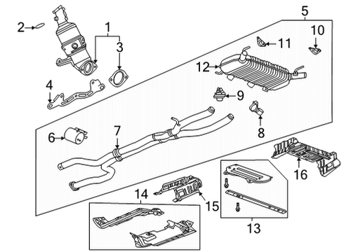 2021 Cadillac CT5 Exhaust Components Converter & Pipe Gasket Diagram for 84534856