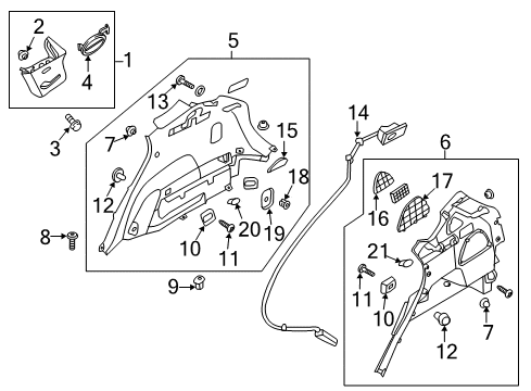 2013 Hyundai Santa Fe Sport Interior Trim - Quarter Panels Trim Assembly-Luggage Side LH Diagram for 85730-4Z010-NBC