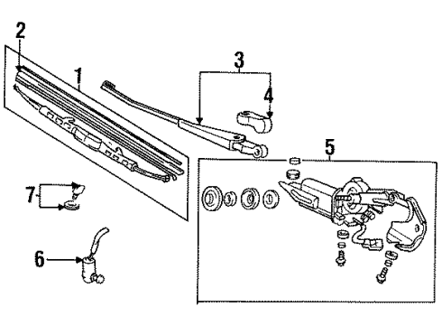 1996 Honda Accord Wiper & Washer Components Arm, Rear Wiper Diagram for 76720-SV5-A01