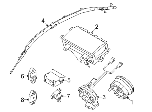2013 Kia Forte Air Bag Components Dual Stage Pab Module Assembly Diagram for 845301M400