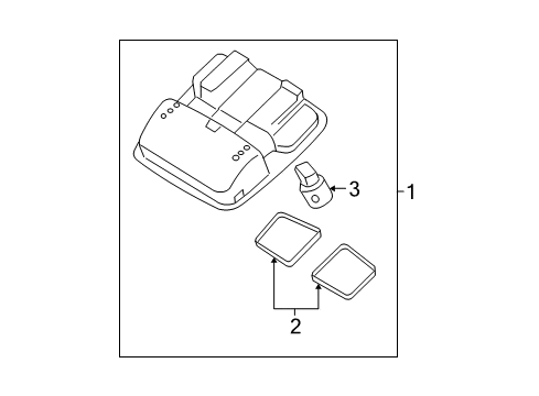 2009 Hyundai Accent Overhead Console Overhead Console Lamp Assembly Diagram for 92800-1E200-OR