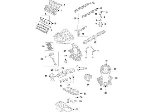 2018 Jeep Grand Cherokee Engine Parts, Mounts, Cylinder Head & Valves, Camshaft & Timing, Oil Pan, Oil Pump, Crankshaft & Bearings, Pistons, Rings & Bearings, Variable Valve Timing Pan-Engine Oil Diagram for 68212569AA