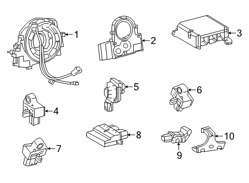 2019 Toyota Corolla Air Bag Components Side Sensor Diagram for 89831-02210