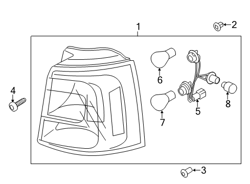 2014 Kia Sorento Bulbs Rear Combination Holder & Wiring Diagram for 924801U500