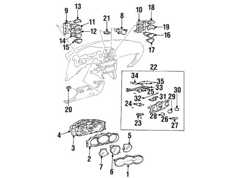 2000 Hyundai Tiburon Switches Switch Assembly-Multifunction Diagram for 93450-27112