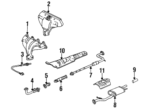1996 Honda Accord Exhaust Components Plate, Floor Heat Baffle Diagram for 74601-SV4-A01