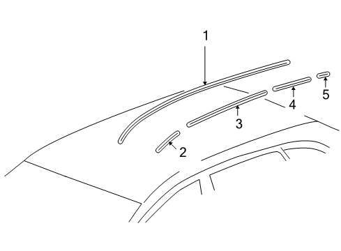 2009 Saturn Vue Exterior Trim - Roof Roof Molding Diagram for 96660623