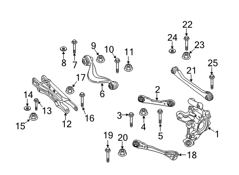 2020 BMW X4 Rear Suspension Components, Lower Control Arm, Upper Control Arm, Ride Control, Stabilizer Bar Carrier, Left Diagram for 33306879749
