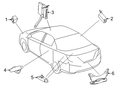 2013 Toyota Avalon Keyless Entry Components Module Diagram for 89990-07080