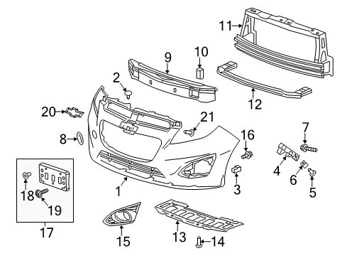 2015 Chevrolet Spark Front Bumper Tow Eye Cap Diagram for 95142036