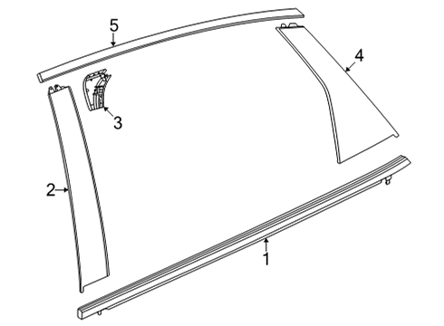 2022 Honda Civic Exterior Trim - Rear Door GARNISH, R- RR Diagram for 72956-T20-A01