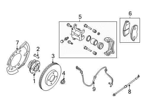 2009 Nissan Sentra Anti-Lock Brakes Anti Skid Actuator Assembly Diagram for 47660-ET06B