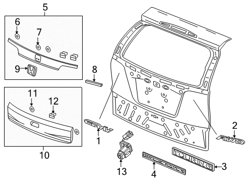 2016 Honda CR-V Exterior Trim - Lift Gate Garn Assy*YR614P* Diagram for 74895-T0G-A11ZA