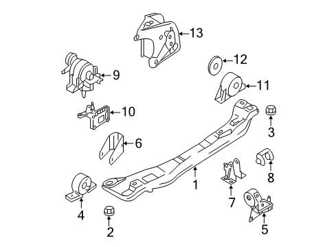 2004 Nissan Sentra Engine & Trans Mounting Engine Mounting Bracket, Left Diagram for 11253-AU400