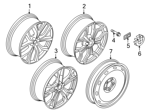 2021 BMW X2 Wheels Disc Wheel, Light Alloy, Orbitgrey Diagram for 36108008616