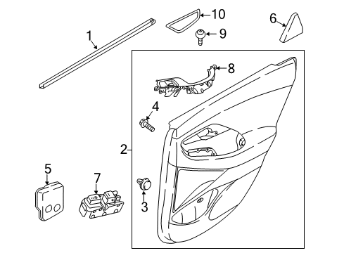 2020 Hyundai Elantra GT Interior Trim - Rear Door Weatherstrip-Rear Door Belt Inside LH Diagram for 83231-G3000