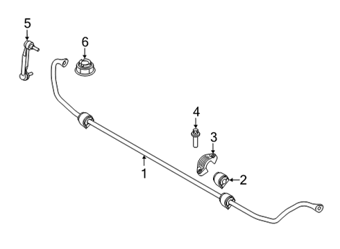 2021 BMW 430i xDrive Stabilizer Bar & Components - Rear Hexalobular Socket Screw Diagram for 07119907333