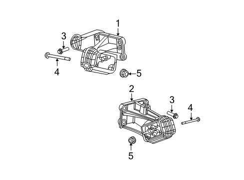 2009 Dodge Ram 2500 Engine & Trans Mounting Bracket-Engine Mount Diagram for 52122530AA