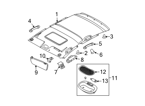 2010 Chevrolet Aveo5 Bulbs Lamp Asm, Dome Diagram for 96981053