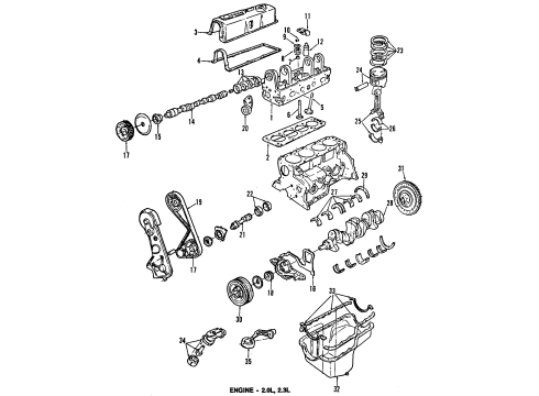 1985 Ford Ranger Engine Parts, Mounts, Cylinder Head & Valves, Camshaft & Timing, Oil Pan, Oil Pump, Balance Shafts, Crankshaft & Bearings, Pistons, Rings & Bearings Intake Valve Seals Diagram for E7ZZ-6571-A