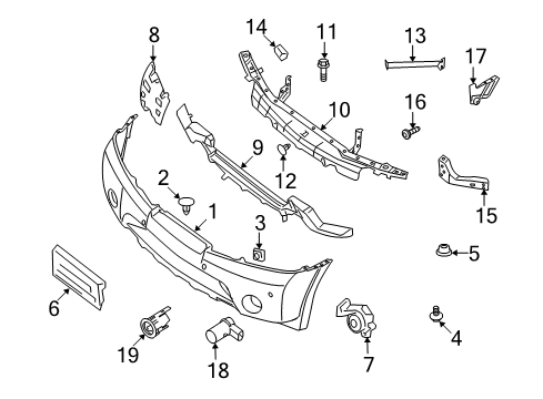 2011 Nissan Armada Parking Aid FASTENER Diagram for 622A2-7S000
