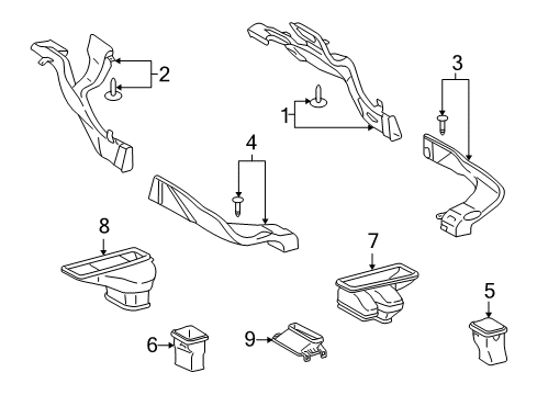 2011 Lexus LS600h Ducts Duct, Roof Side Air, NO.1 RH Diagram for 62971-50050