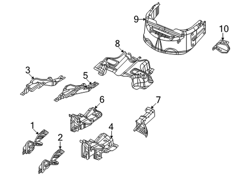 2021 Jeep Grand Cherokee L Heat Shields EXHAUST Diagram for 68450815AE