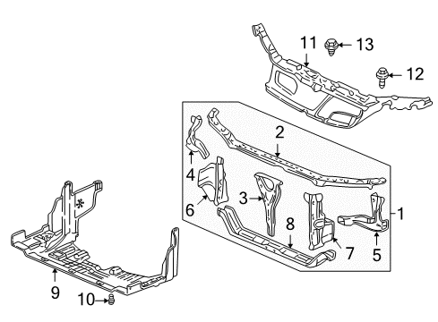2000 Acura TL Radiator Support Crossmember Set, Front (Lower) Diagram for 04603-S87-A00ZZ