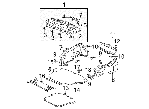 2005 Honda Civic Interior Trim - Rear Body Lining, R. Trunk Side *NH167L* (GRAPHITE BLACK) Diagram for 84601-S5P-A20ZA