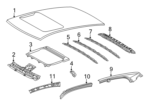 2011 Lexus CT200h Roof & Components Support, Roof Panel Diagram for 63118-76010