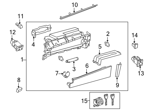 2013 Lexus ES300h Lane Departure Warning Stopper Sub-Assy, Glove Compartment Door Diagram for 55054-33090