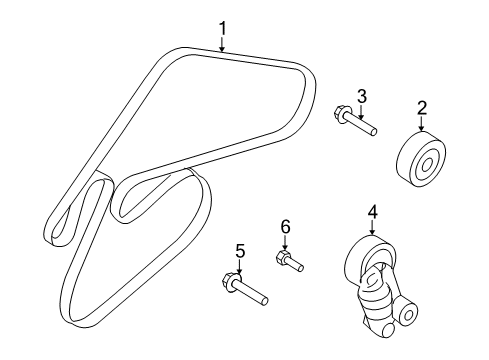 2009 Kia Borrego Belts & Pulleys V-Ribbed Belt Diagram for 252123F310