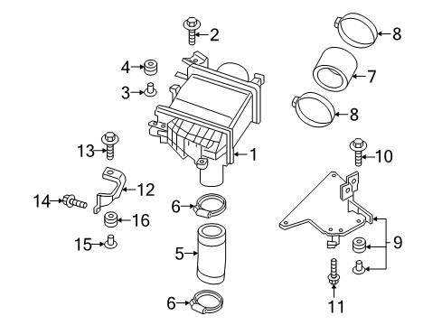 2016 Infiniti Q50 Intercooler Bracket-Inter Cooler Diagram for 14487-5CA1A