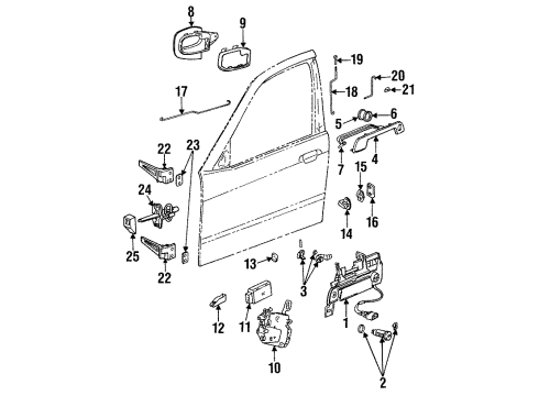 1995 BMW 318i Front Door - Lock & Hardware Lock Button Diagram for 51211852140