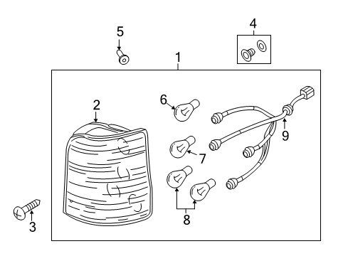 2008 Kia Sedona Bulbs Holder & Wiring Assembly Diagram for 924154D100