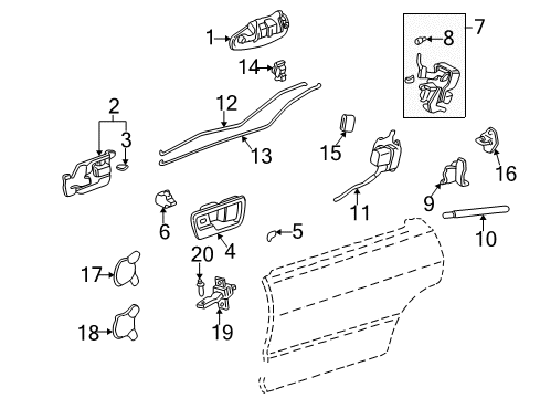 1999 Acura Integra Rear Door Sub-Switch, Power Window Diagram for 35765-SH3-013