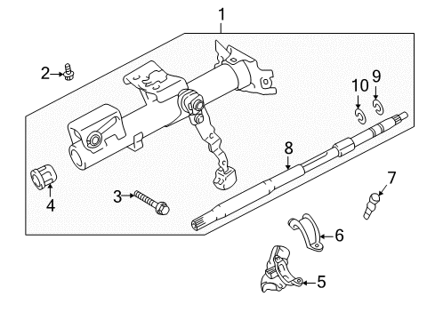 2009 Scion tC Housing & Components Upper Shaft Diagram for 45210-13010