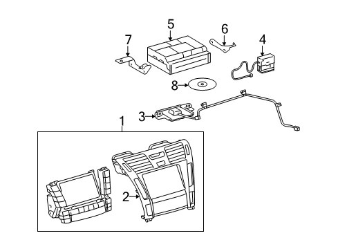 2008 Lexus LS460 Driver Information Center Bracket, Disc Player Diagram for 86274-50220