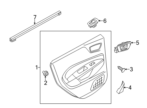 2018 Ford Fiesta Interior Trim - Rear Door Panel Cover Diagram for BE8Z-54254K05-AA