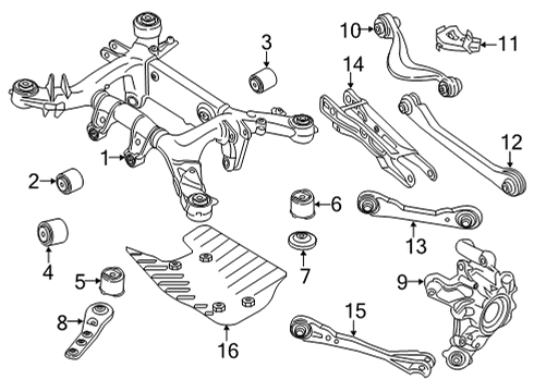 2020 BMW M8 Gran Coupe Rear Suspension, Lower Control Arm, Upper Control Arm, Ride Control, Stabilizer Bar, Suspension Components Bracket, Right Diagram for 33316878218