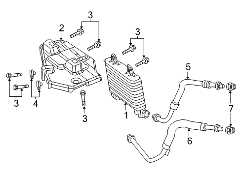 2019 Jeep Grand Cherokee Engine Oil Cooler Fitting Diagram for 68271634AA