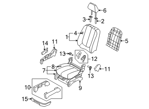 2007 Kia Rondo Front Seat Components Cushion Assembly-Front Seat Diagram for 882021D310464