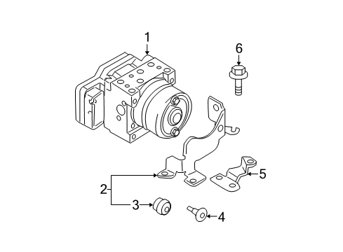 2008 Kia Spectra ABS Components Screw-Damper Diagram for 58914-4A050