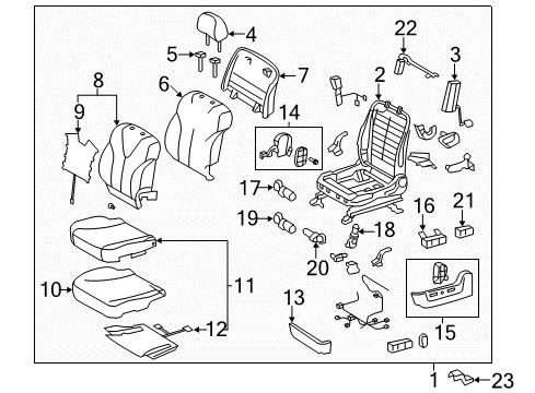 2011 Toyota Camry Heated Seats Front Shield Diagram for 71868-06040-B0