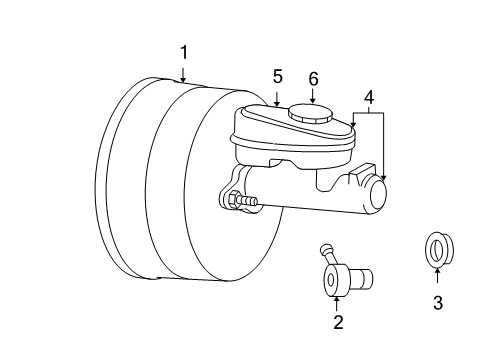 1998 Jeep Wrangler Hydraulic System BUSHING-Brake Booster Check Valve Diagram for 4723640